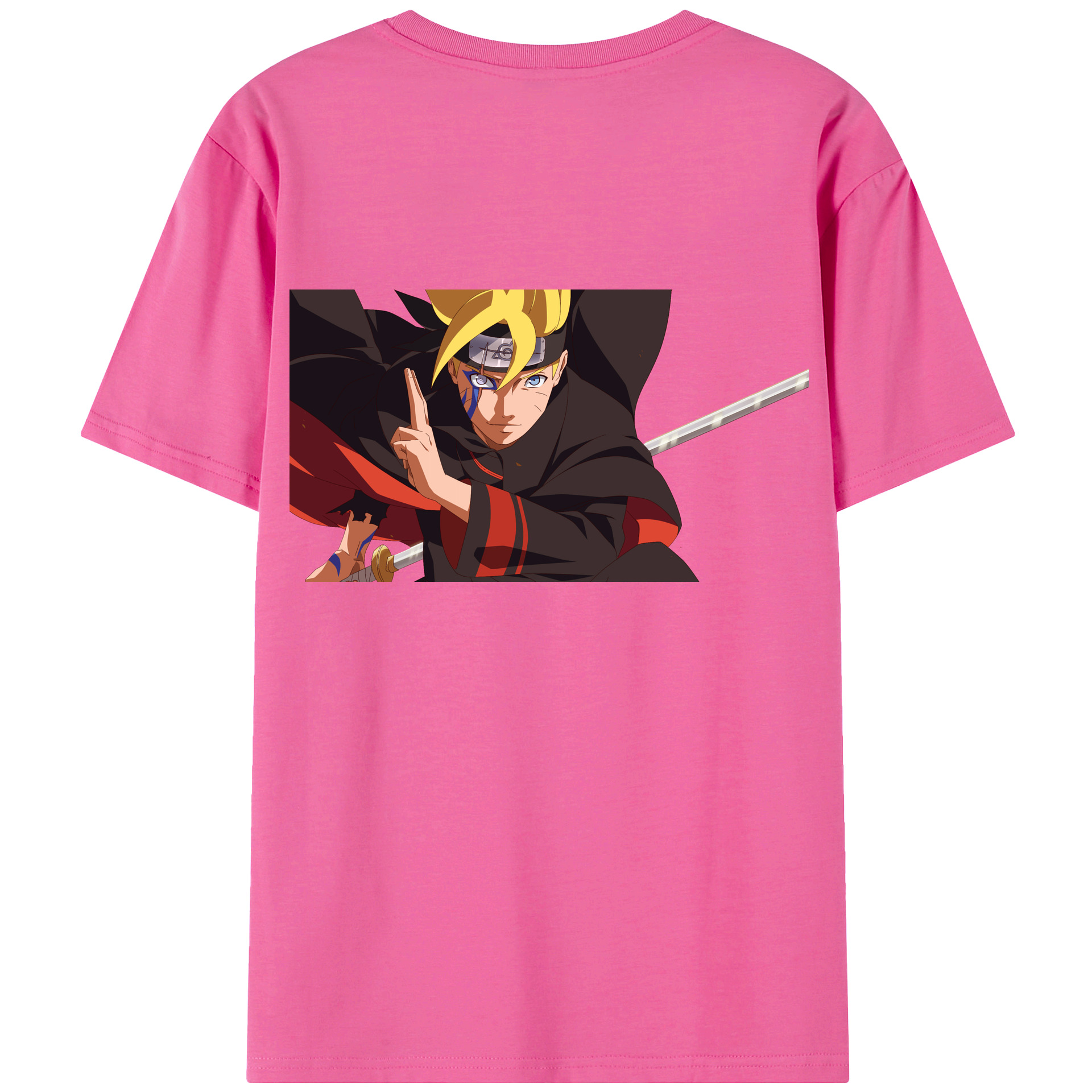 （画像用） NARUTO -ナルト- うずまき ボルト Uzumaki Boruto レディース半袖Tシャツ(バックプリント)